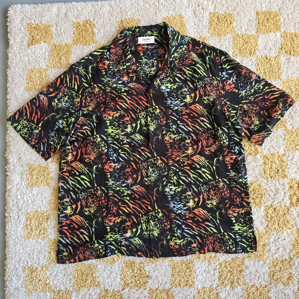 Hawaiian Tiger Print Silk Shirt